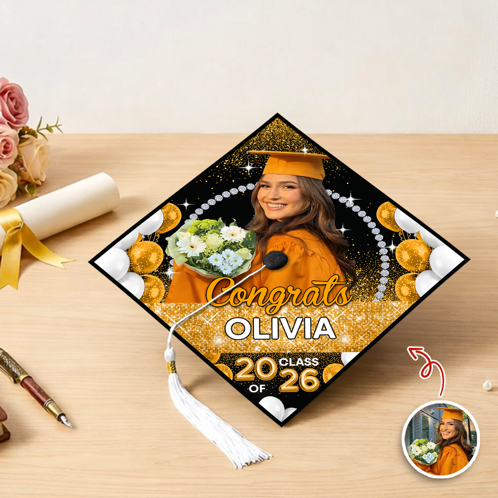 Personalized Congrats Class Of 2026 Graduation Cap Topper CH07 910754