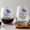 Personalized Graduation With Birth Flower Wine Glass HO82 901830