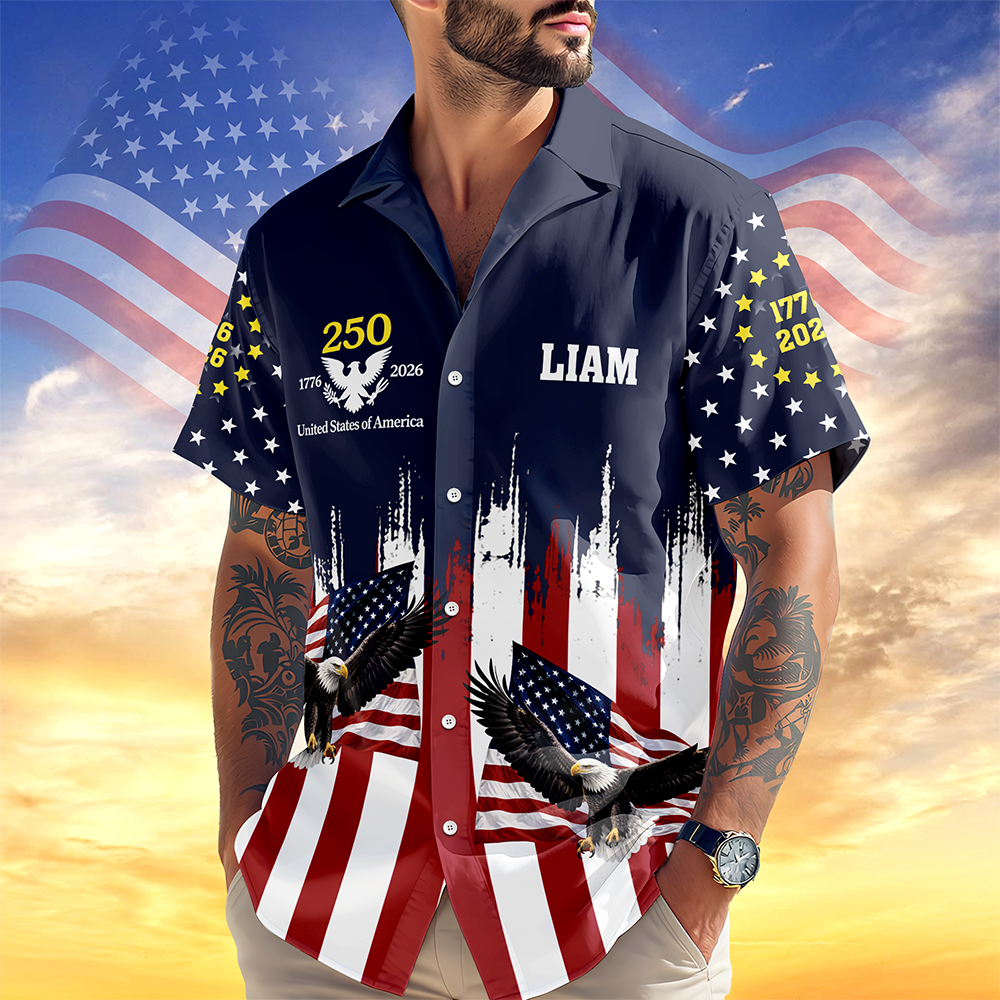 Custom Name America 250th Anniversary 1776-2026 Eagle Hawaii Shirt TH10 169291