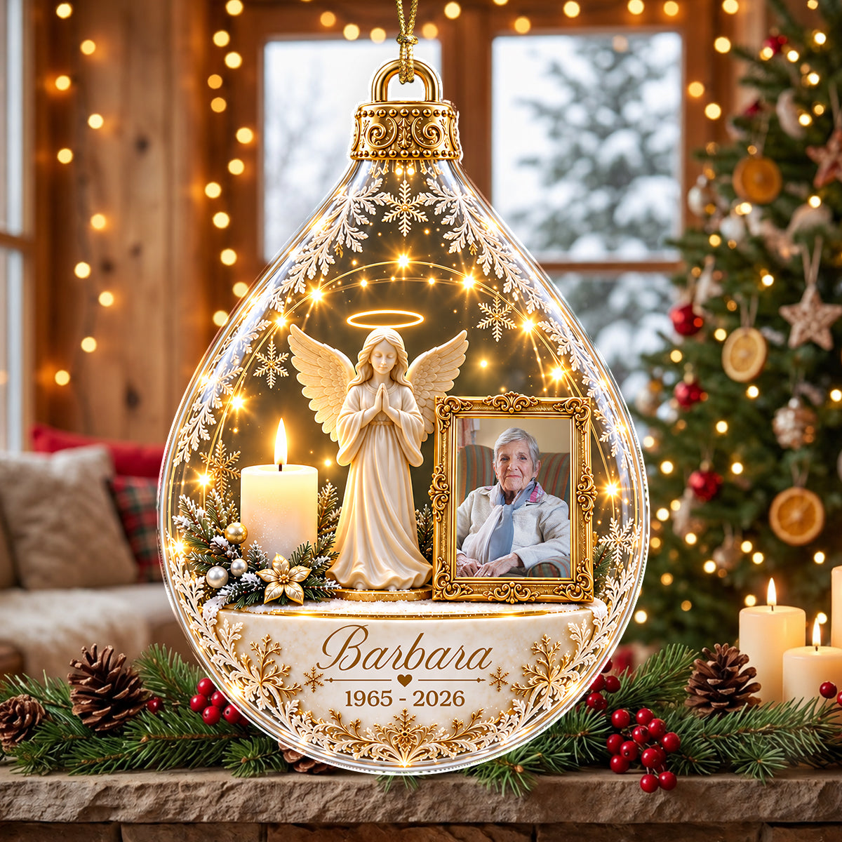 Custom Photo Memorial Angel Acrylic Ornament, Sympathy Keepsake for Loved Ones LM32 670019