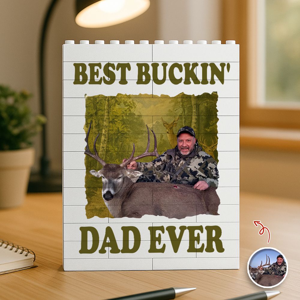 Custom Photo Hunting Dad Buckin' Dad Ever Building Brick Blocks LM32 669113