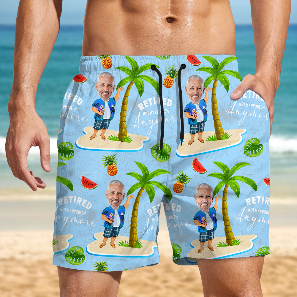 Custom Face All Over Print Beach Short Personalized Retirement Gift for Dad LM32 893499
