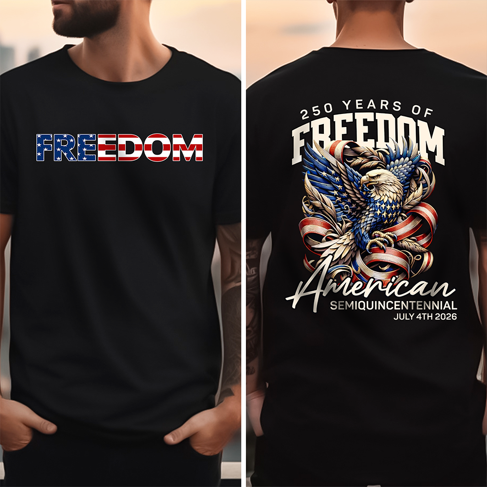 America 250 Years Of Freedom Back & Front Dark Shirt TH10 169339