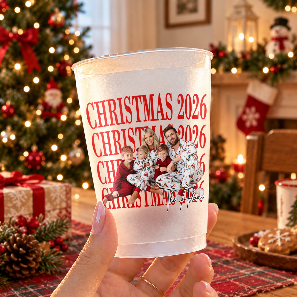 Personalized Family Photo Christmas Cup Holiday Gift, Christmas Party Cup TH10 171121