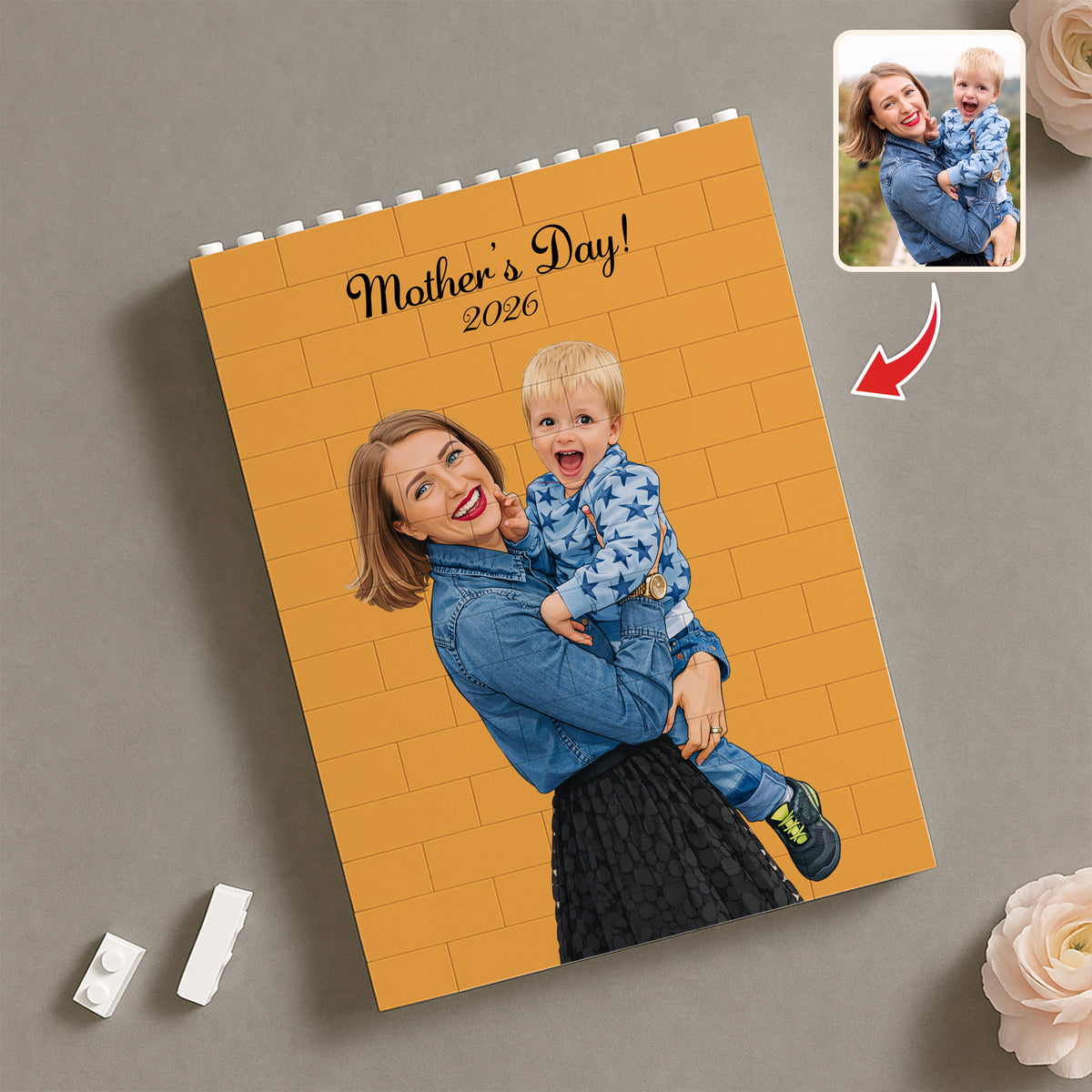 Custom Photo Family Building Brick Blocks Mother's Day Gift HA75 920638