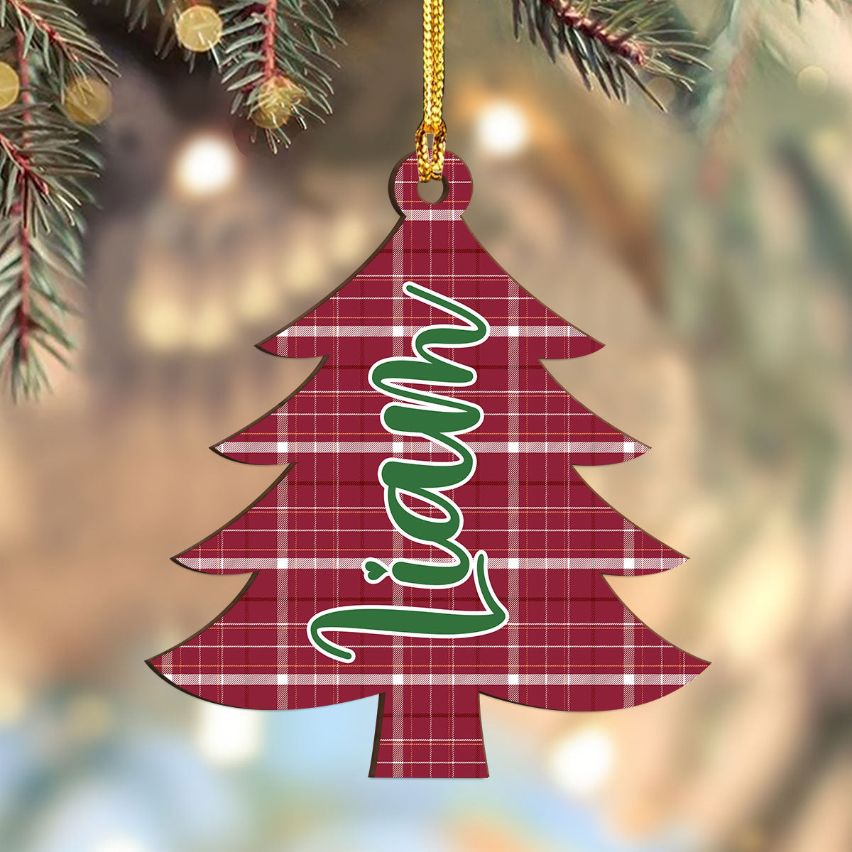 Personalized Family Christmas Tree With Pattern Wood Ornament HO82 903622