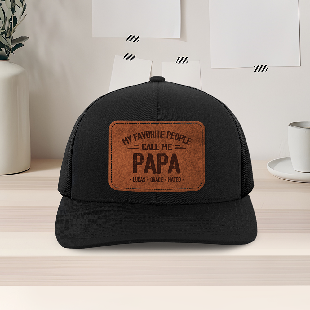 Custom Name My Favorite People Call Me Daddy Leather Patch Hat HO82 902302