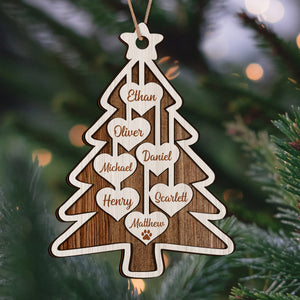 Personalized Family Name Christmas Layer Wood Ornament Gift For Family TH10 896481