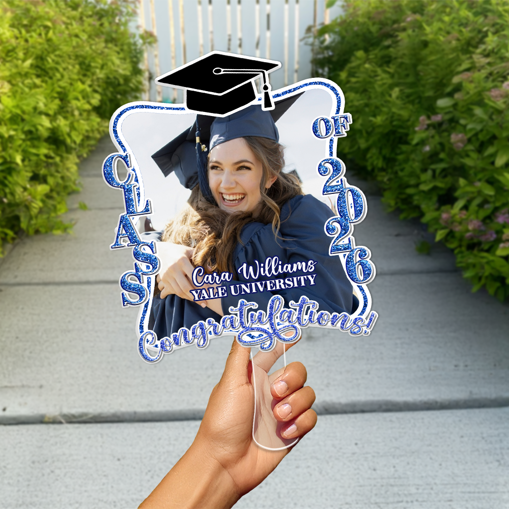 Custom Photo Congratulations Graduation 2026 Face Fan For Grad Party Decorations HO82 901734