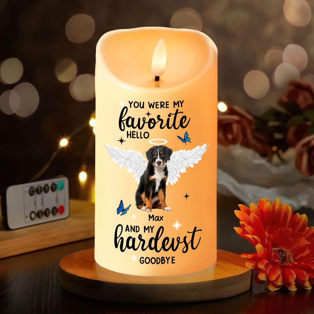 Custom Photo You Were My Favorite Hello and My Hardest Goodbye Led Candle CH07 895718