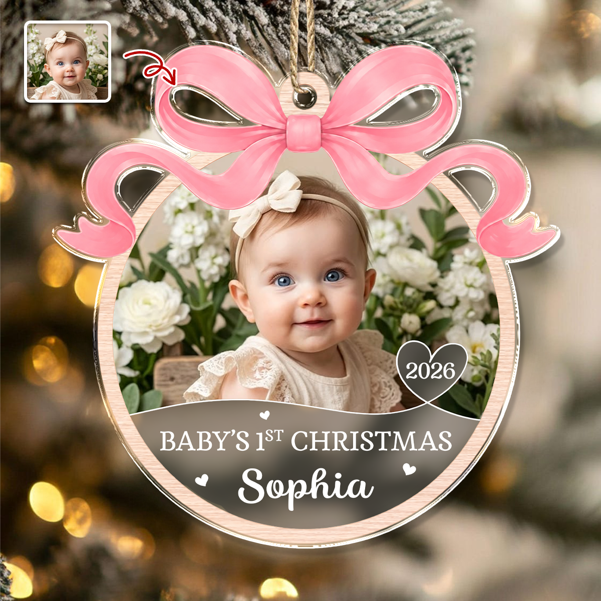 Custom Photo Baby’s First Christmas Acrylic Ornament Gifts For New Moms, New Dads, New Parents LM32 669645