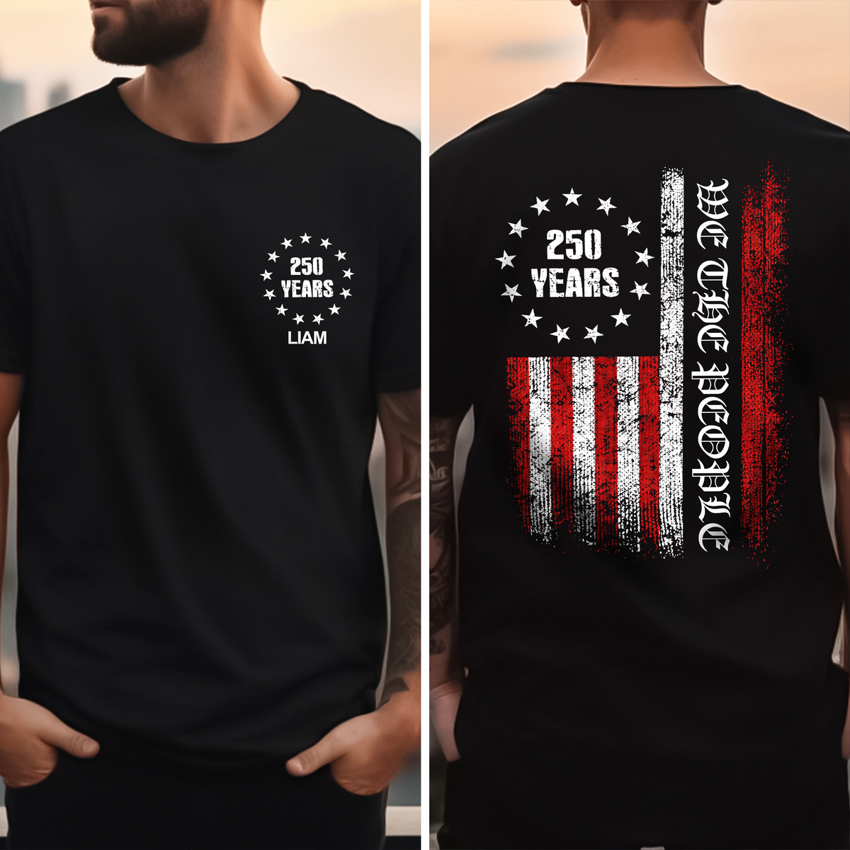 Custom Name We The People America 250 Dark Shirt TH10 169057