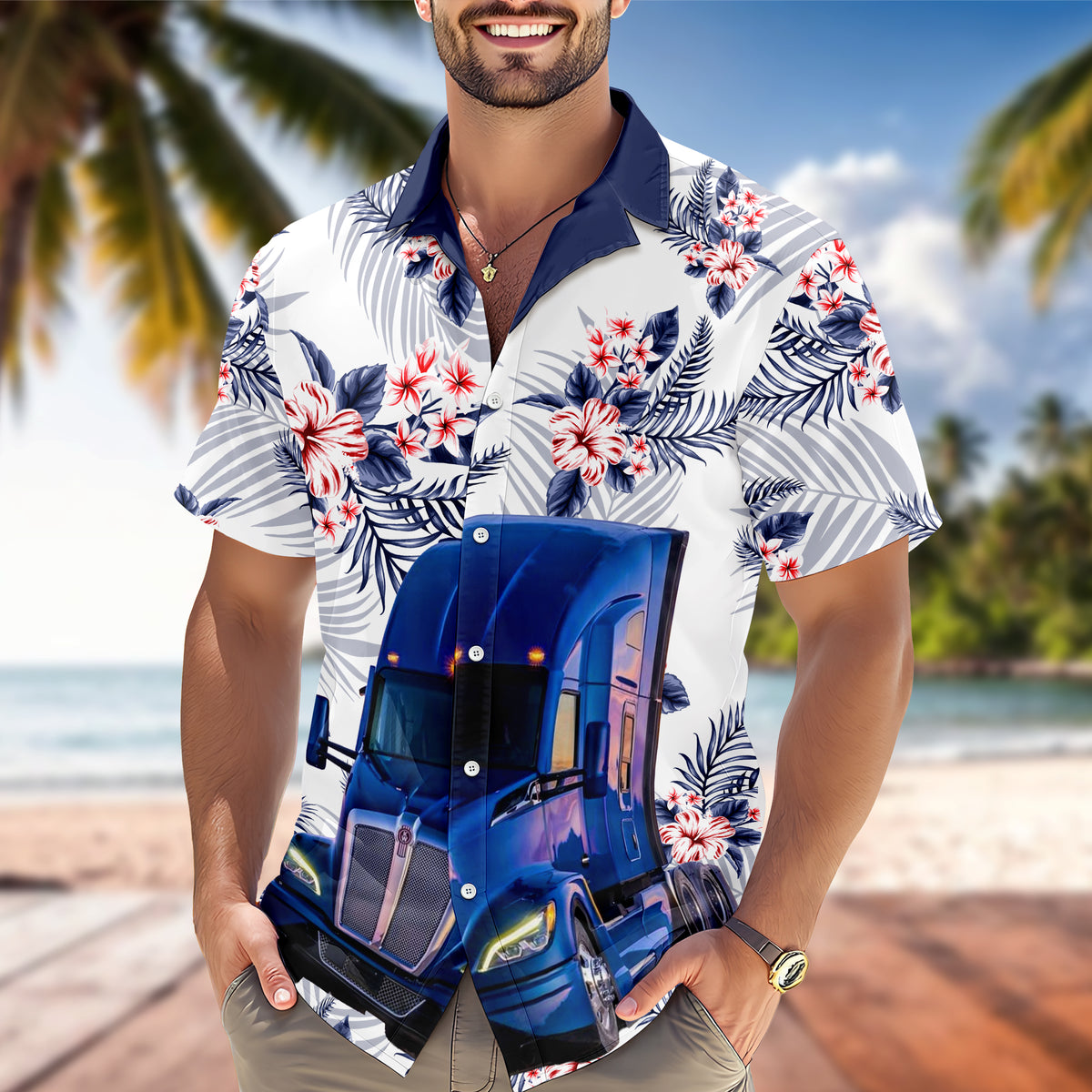 Custom Photo I Am Trucker Hawaii Shirt TH10 169461