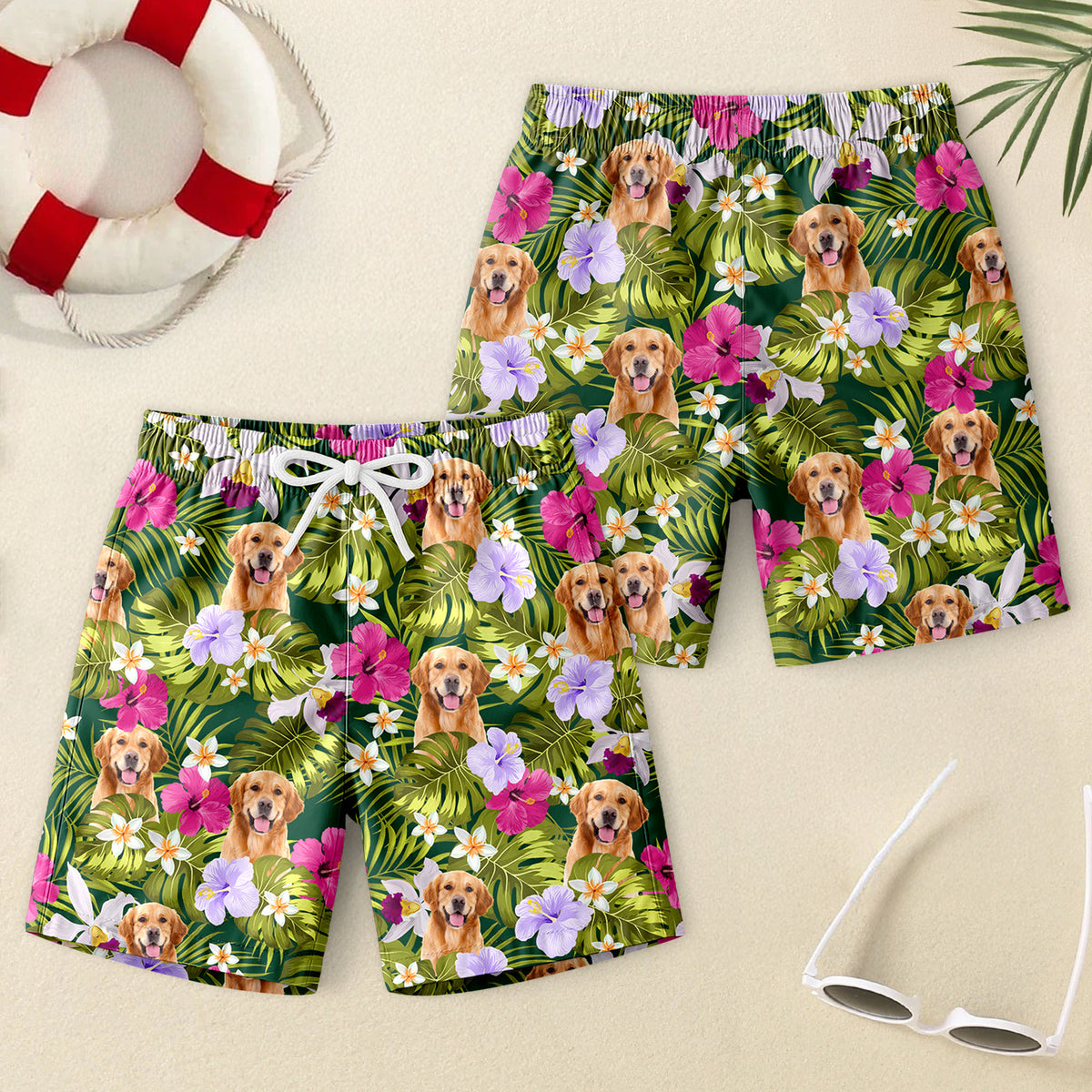 Custom Dog Photo Tropical Style Beach Short For Kid TH10 894105