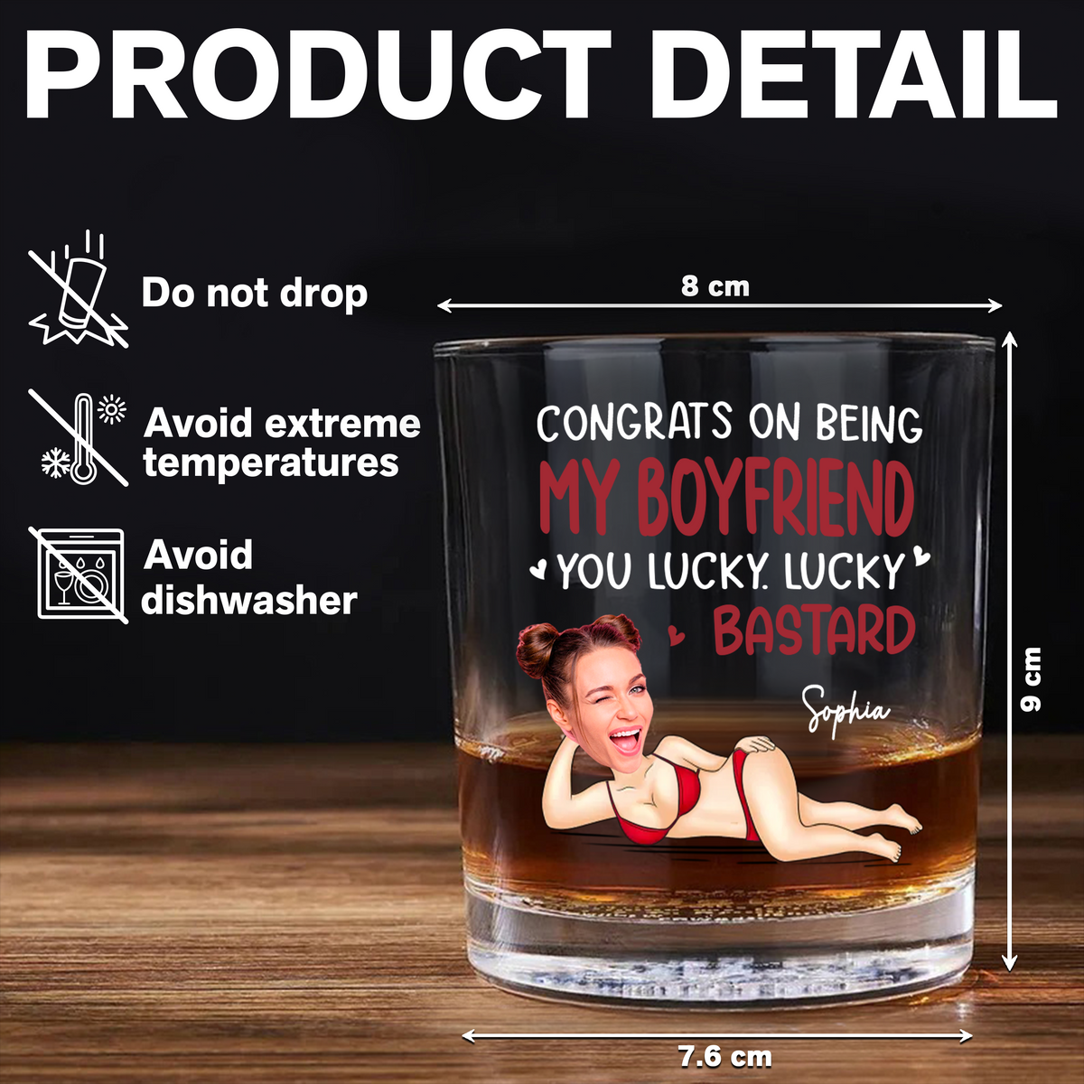 Custom Photo Anniversary Wedding Personalized Whiskey Glass Gifts For Husband And Wife, Him And Her LM32 897633