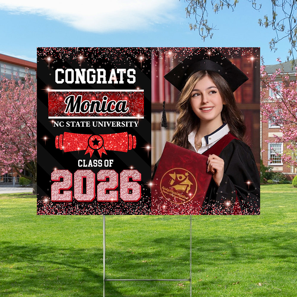Custom Photo Congrats Class of 2026 Graduation Yard Sign CH07 910734