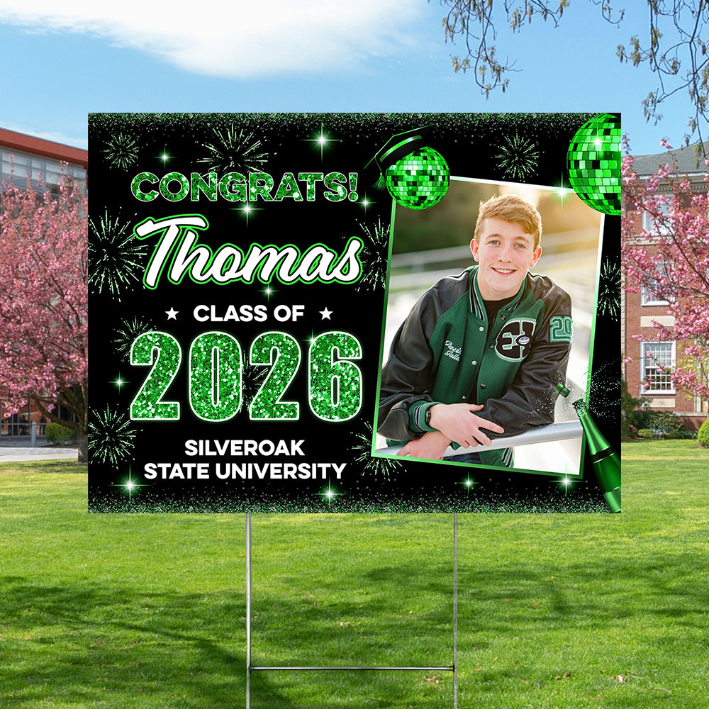 Custom Photo Graduation Class of 2026 Yard Sign Personalized Party Decor CH07 910764