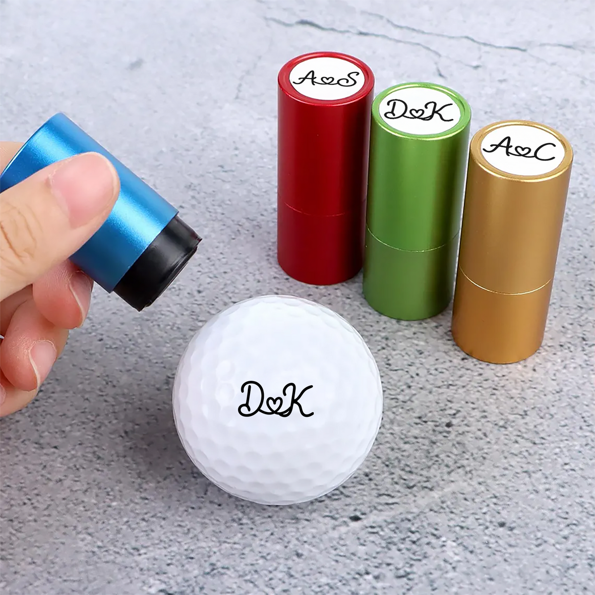 Couple Initials Sign Name - Personalized Golf Ball Stamp Box HA75 921970