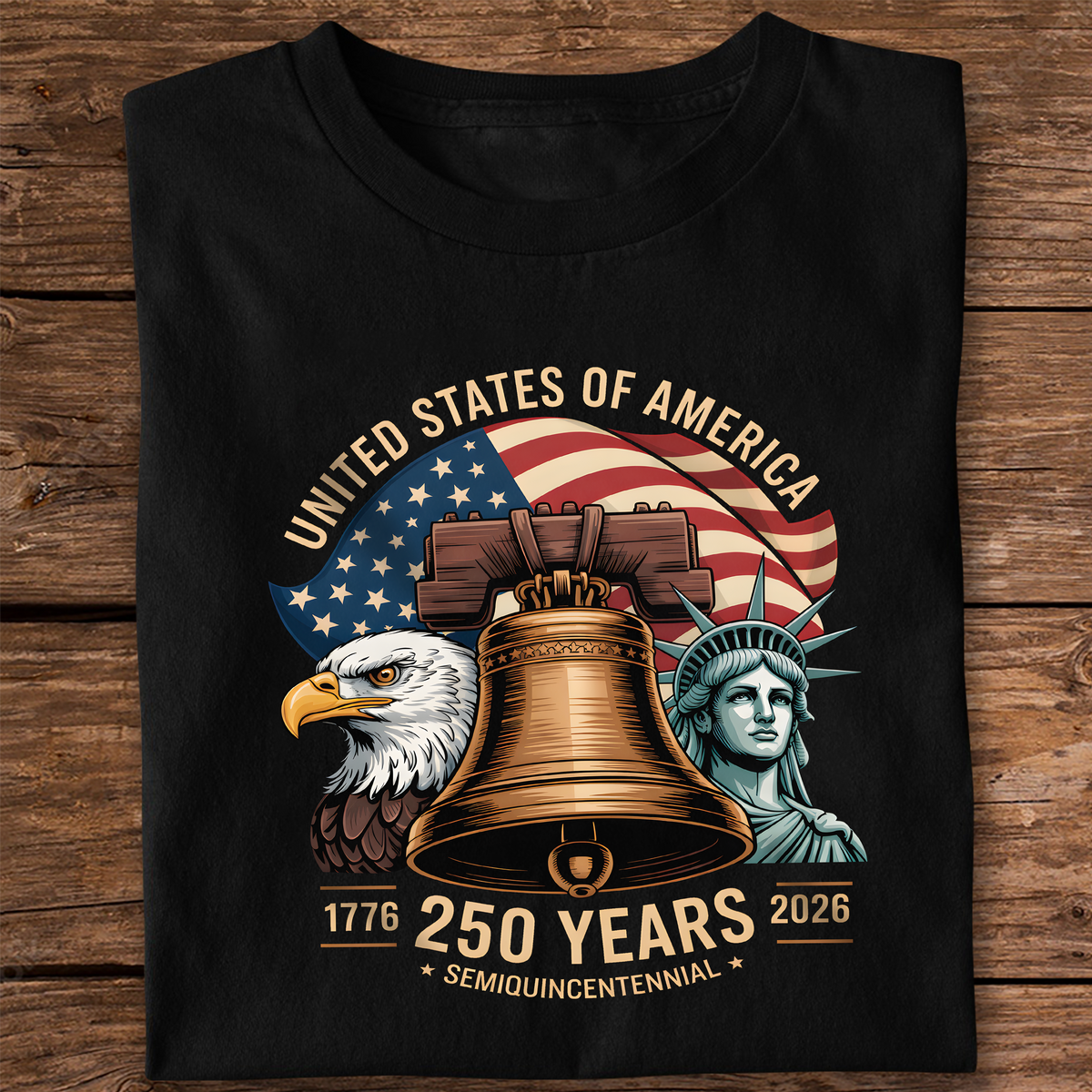 United States Of America 250th Anniversary 1776-2026 Semiquincentennial Dark Shirt LM32 899589