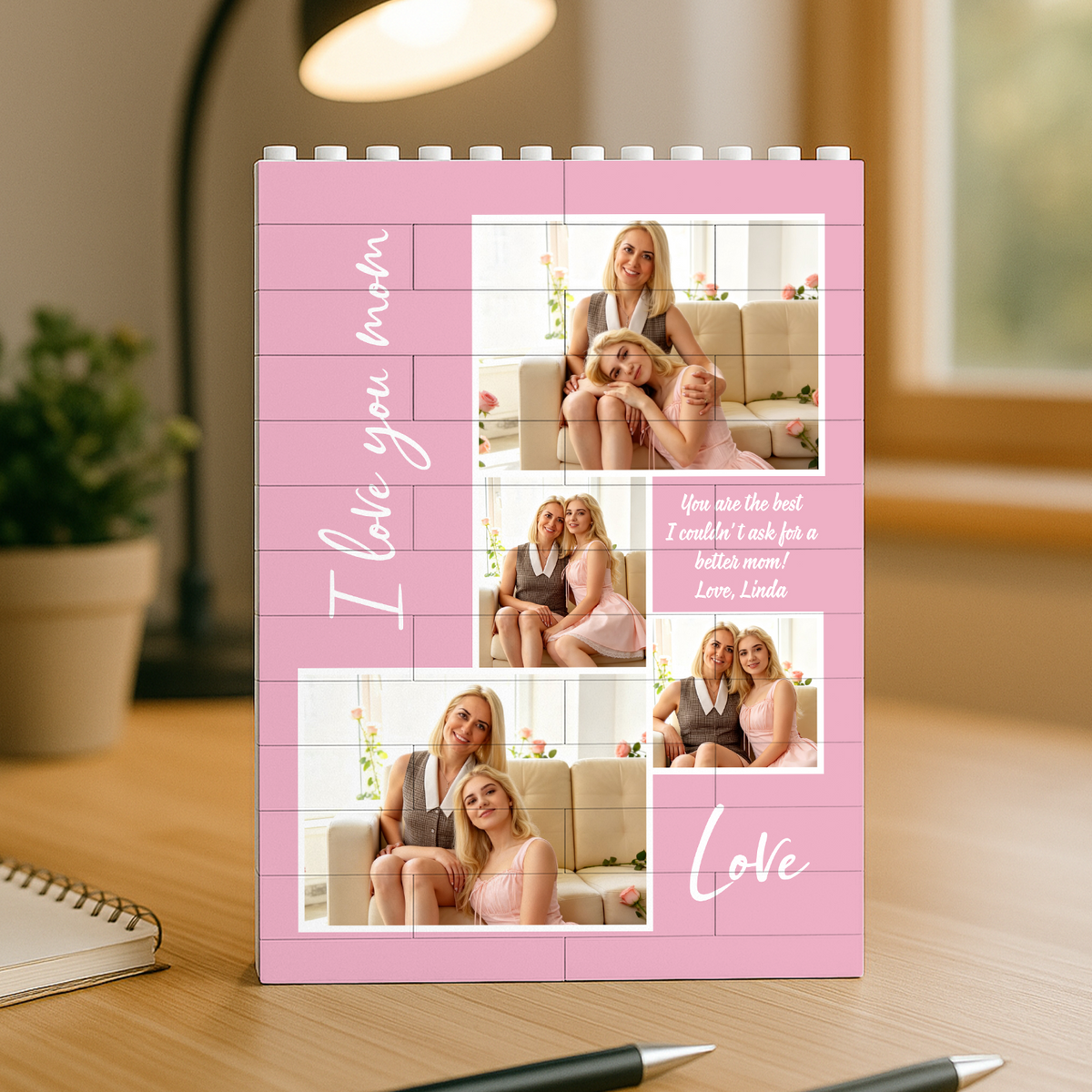 Custom Photo I Love You Mom Building Brick Blocks Mother's Day Gift HA75 920640