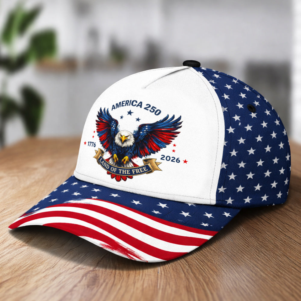 Custom Name America 250 1776-2026 Land Of Free Classic Cap HO82 902122
