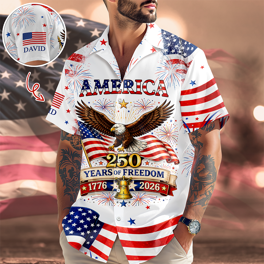 Personalized 250 Years Of Freedom 1776-2026 America Hawaiian Shirt HA75 921094