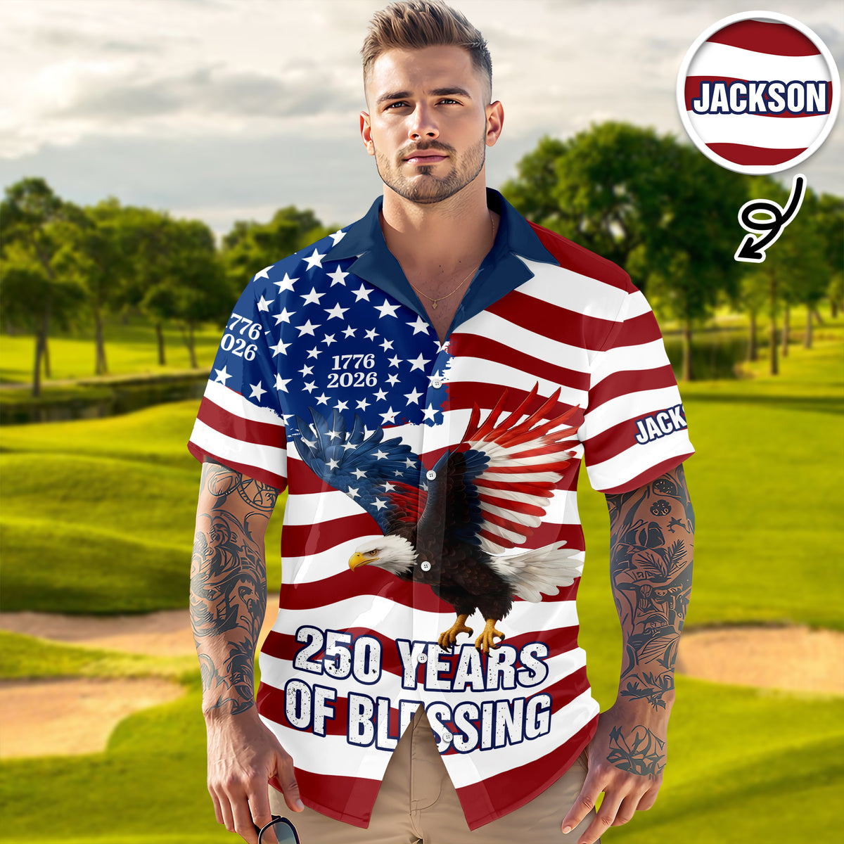 Personalized 250 Years of Freedom Flag, 1776–2026 Eagle Betsy Hawaii Shirt HO82 901202