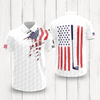 Custom Name Golf Ball Pattern American Flag Polo Shirt, Personalized USA Patriotic Golf Shirt Gift for Men HA75 898578