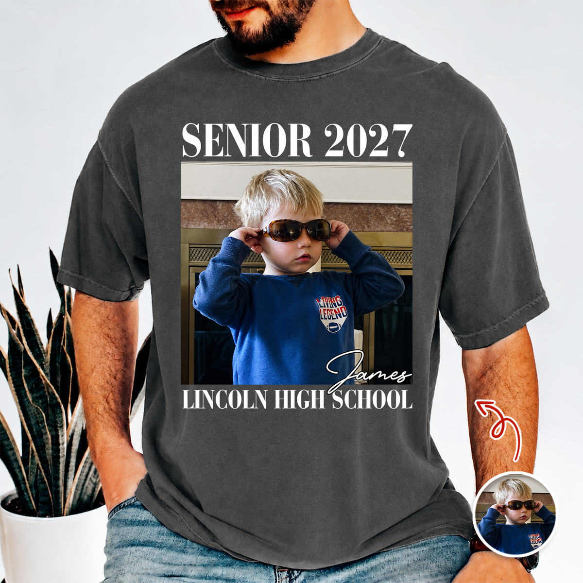 Custom Photo And School Name Senior 2027 Comfort Shirt TH10 170649