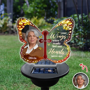 Custom Photo Your Wings Were Ready Solar Light Memorial TH10 896051
