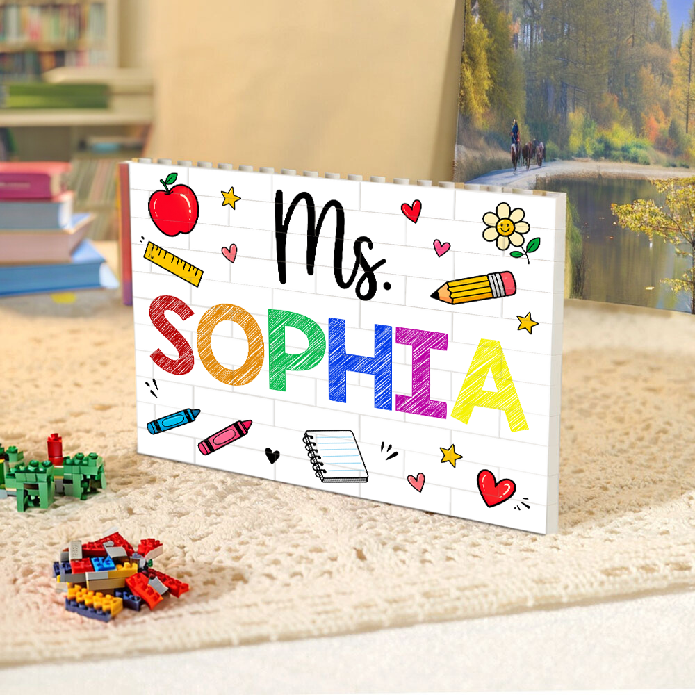 Custom Teacher Name Building Block Plaque Back to School Classroom Decor TH10 170281