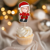 Custom Photo Cute Santa Claus Cupcake Topper Christmas Gift For Family CH07 896356