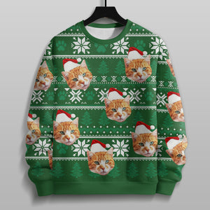 Custom Cat Photo May Your Christmas Be Furry And Bright Ugly Sweatshirt HO82 891821