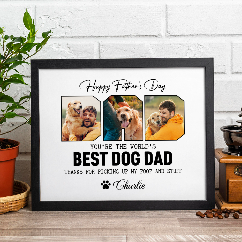 Custom Photo Happy Father's Day Best Dog Dad Picture Frame Gift For Father's Day HO82 893970
