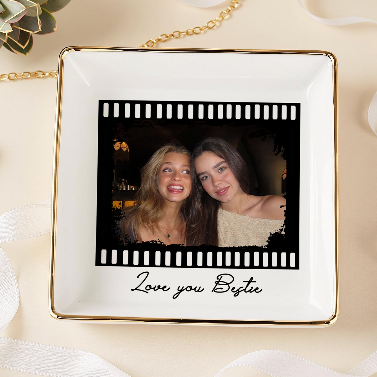 Custom Bestie Film Photo Jewelry Dish For Best Friends CH07 899894