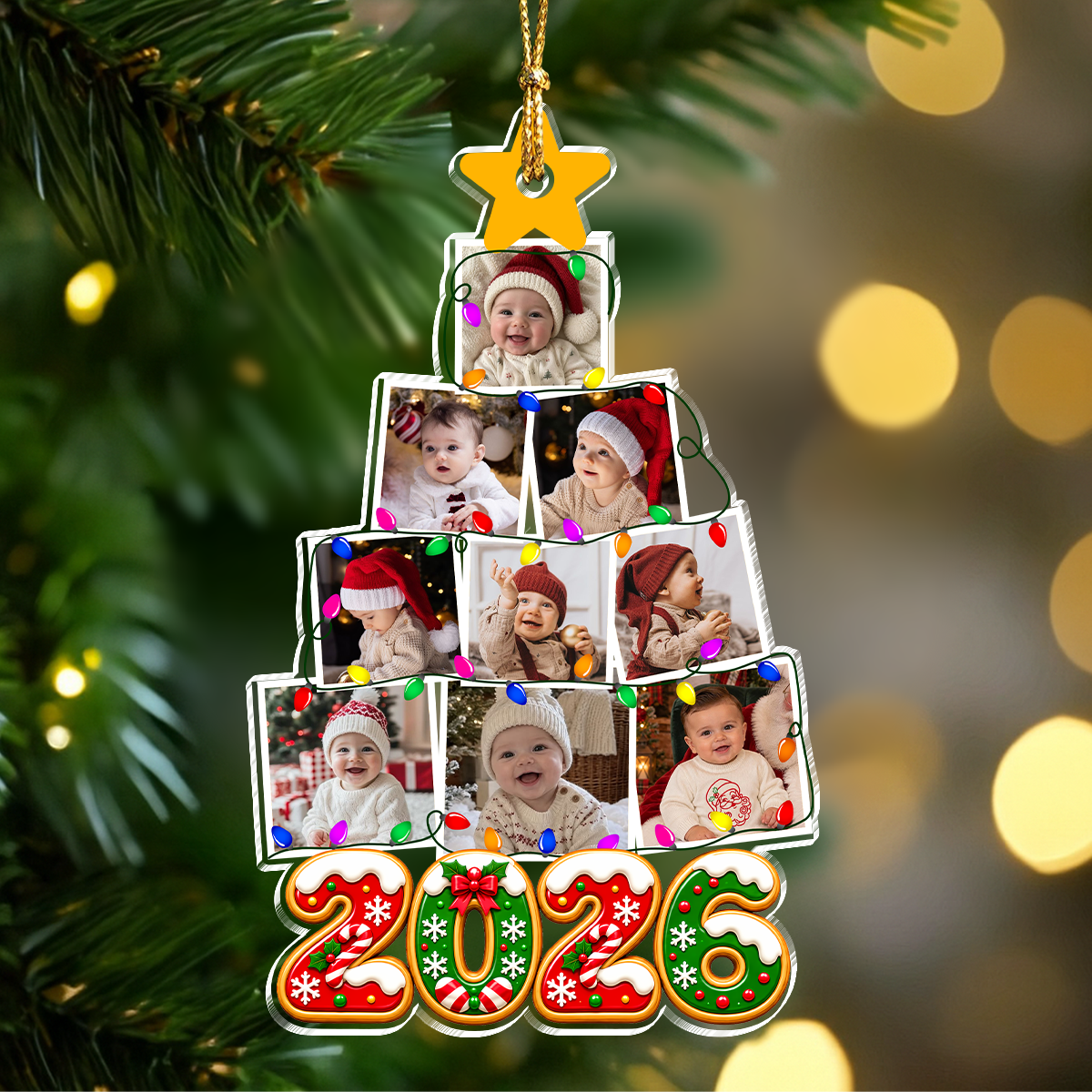 Custom Baby Photo With Christmas Tree Acrylic Ornament HO82 904150