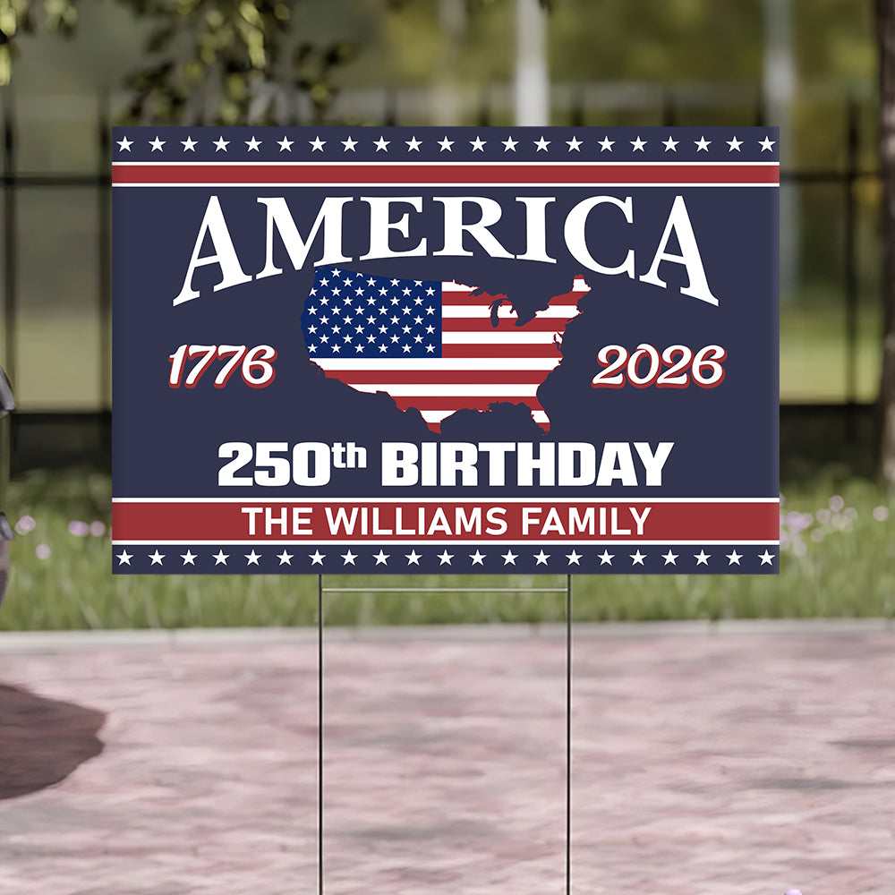 America 250 Birthday 1776-2026 Garden Yard Sign HO82 894602