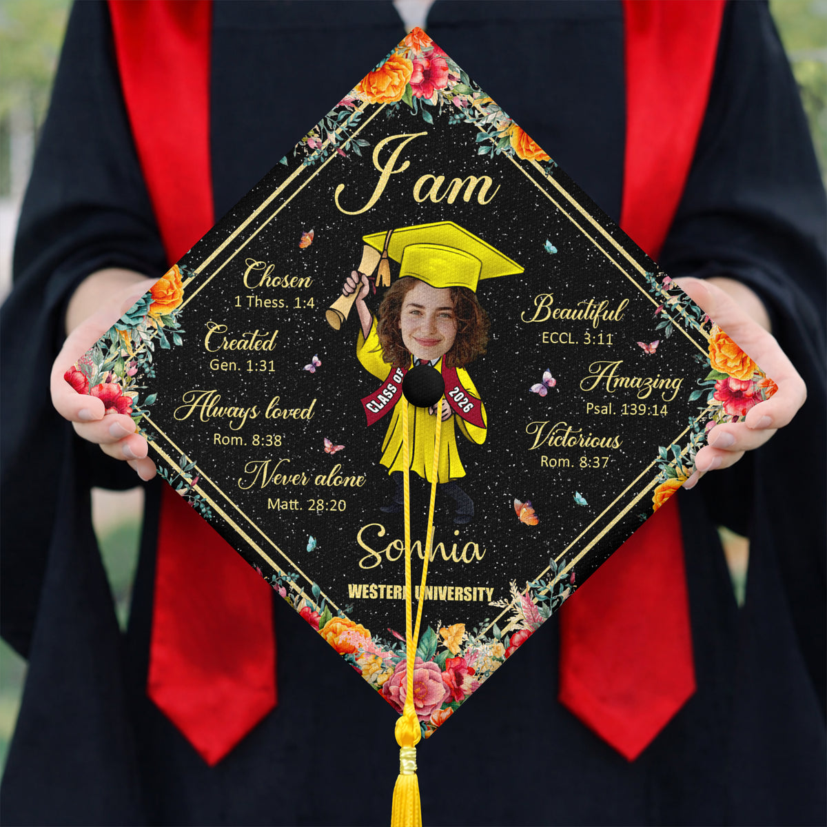 Custom Funny Face Class of 2026 Graduation Cap Topper TH10 169201