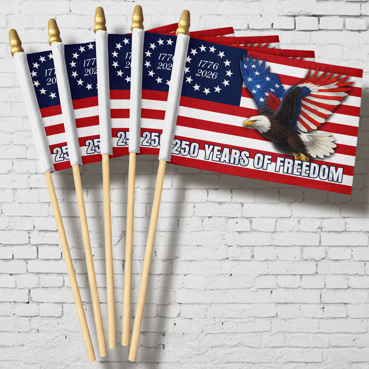 250 Years Of Freedom Eagle Handheld Flag HA75 898904