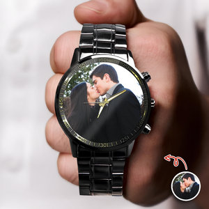 Custom Couple Photo Men's Wrist Watch Gift For Boyfriend, Husband TH10 898451