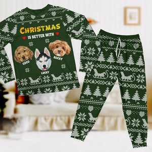 Custom Photo Christmas Is Better With Dog, Cat Sleepwear HA75 891292