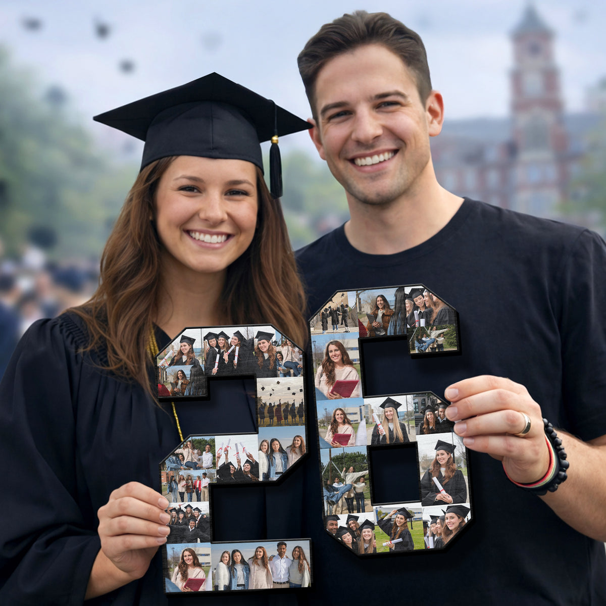 The Photo Collage And Wood Frame For Seniors Graduation Day TH10 898801