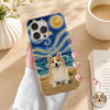 Personalized Dog Cat Phone Case, Custom Pet Portrait & Name, Artistic Starry Night Gift TH10 170397