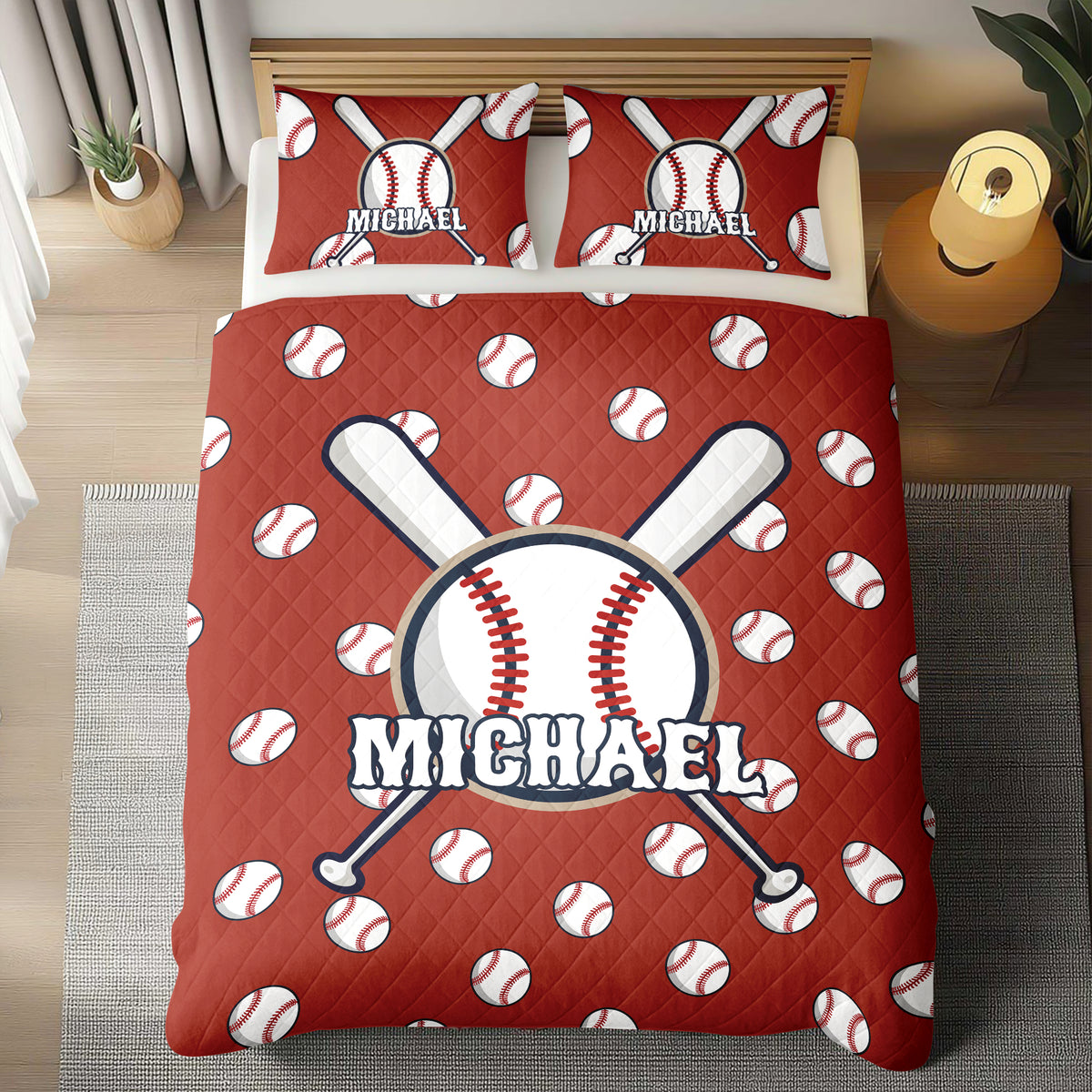 Personalized Custom Name Baseball Bedding Set Gift For Sport Player TH10 896693