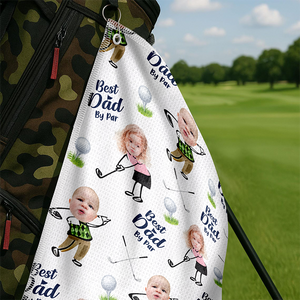 Custom Kid Face Best Dad By Par Golf Towel LM32 893645