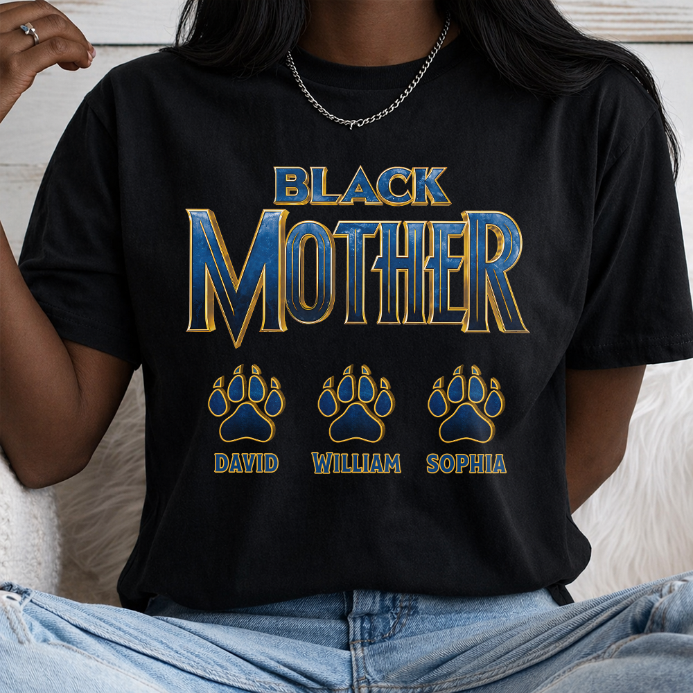 Custom Kids Names Black Mother Panther Dark Shirt, Personalized Mother’s Day Gift LM32 899887