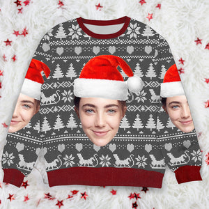 Custom Face Photo With Christmas Pattern Ugly Christmas Sweater TH10 891597