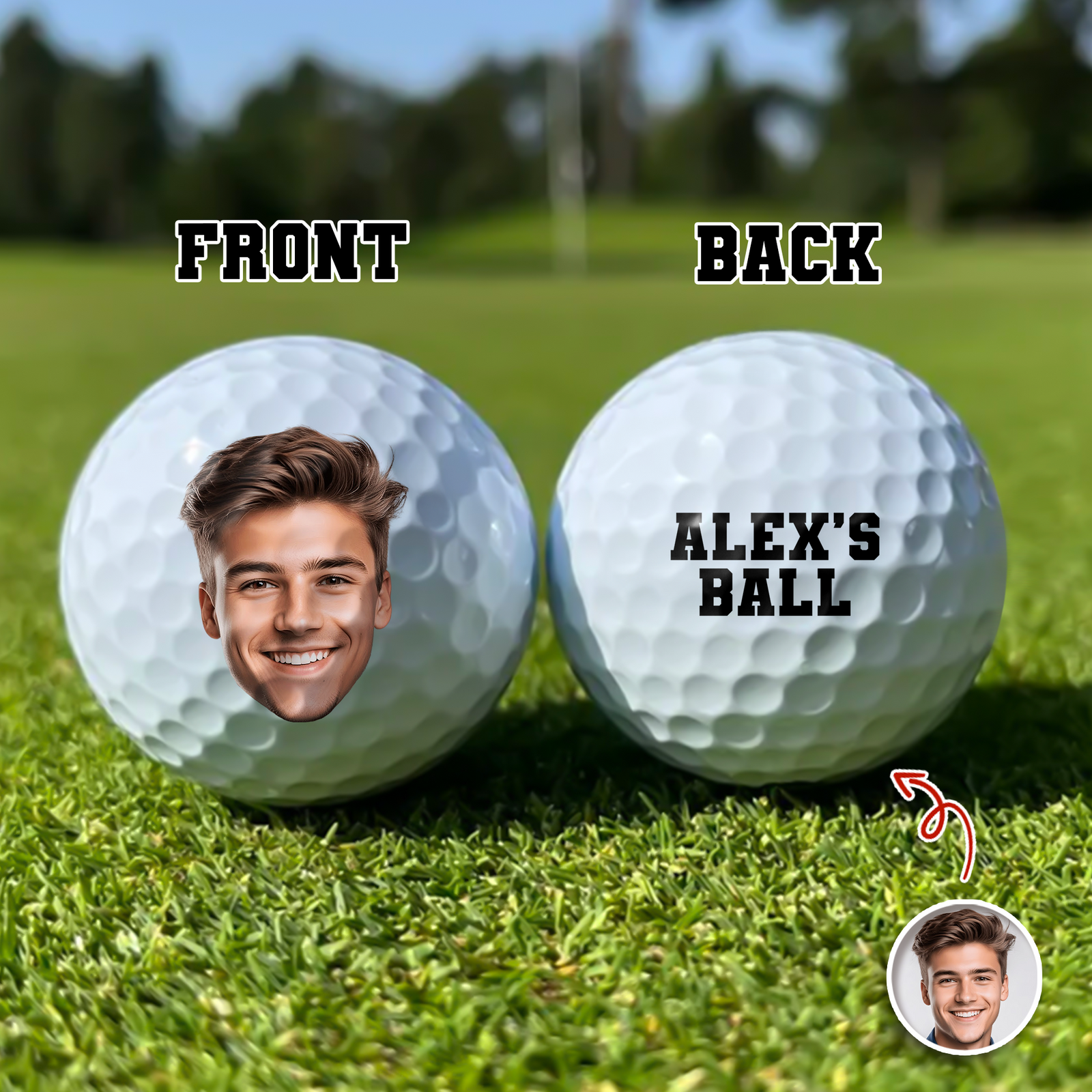 Custom Photo And Name Personalized Golf Ball Gift For Golfer, Golf Lovers TH10 898455
