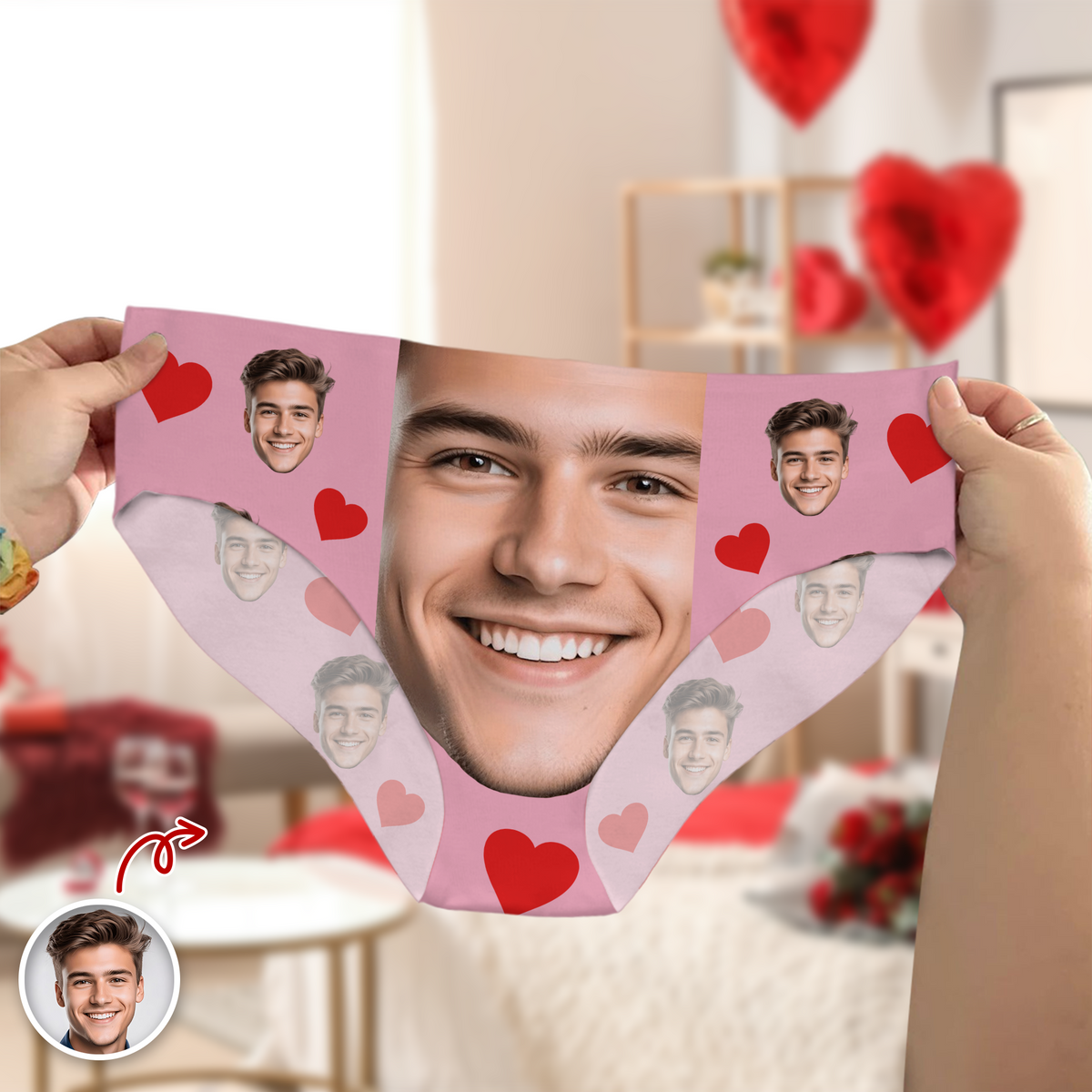 Custom Funny Husband Boyfriend Face Underwear For Women CH07 910094