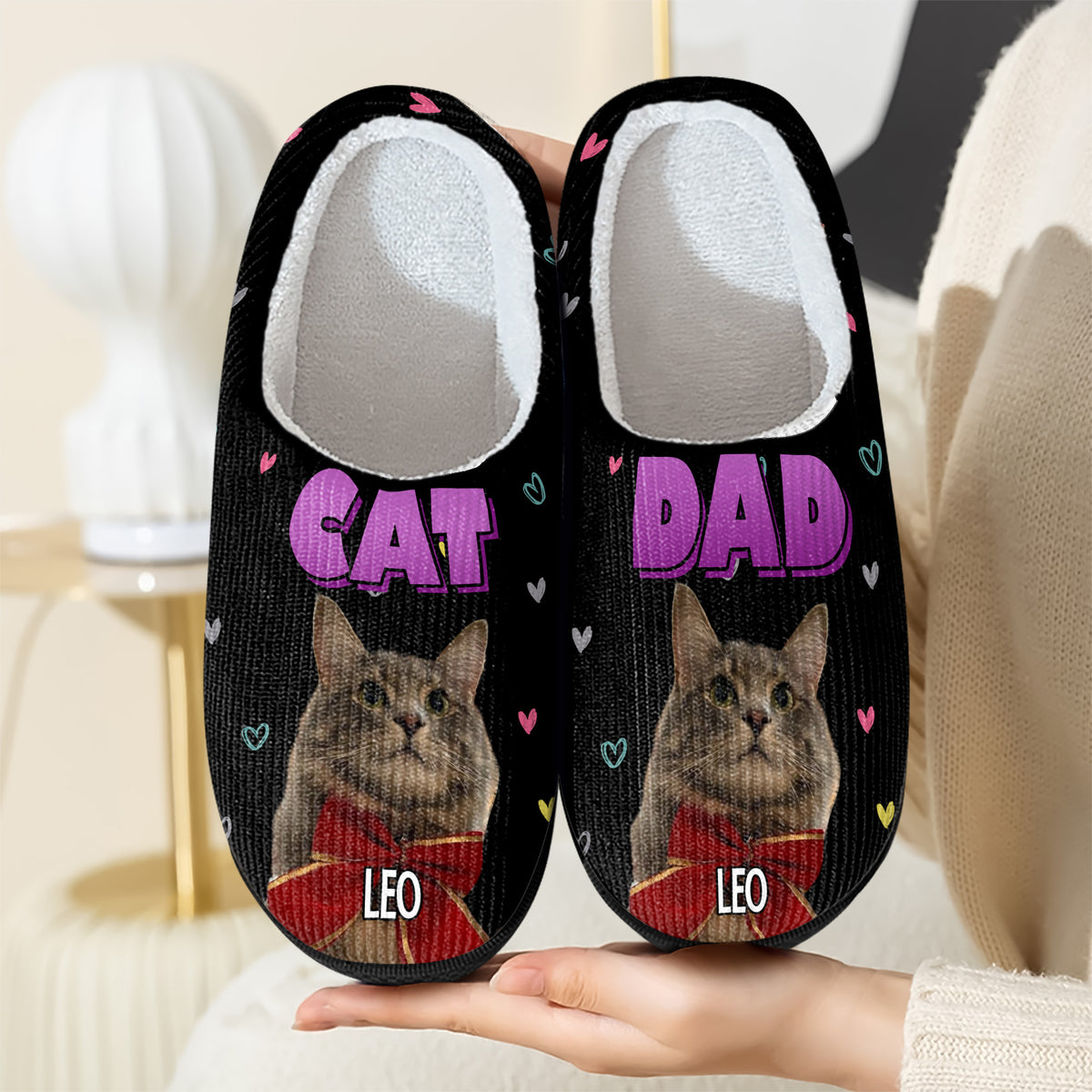 Custom Photo Cat Mom Personalized Slippers Gift For Cat Lovers CH07 896790